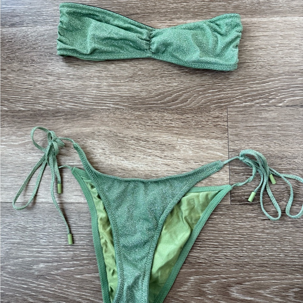 Triangl Swimwear Shimmery Green Bikini Set